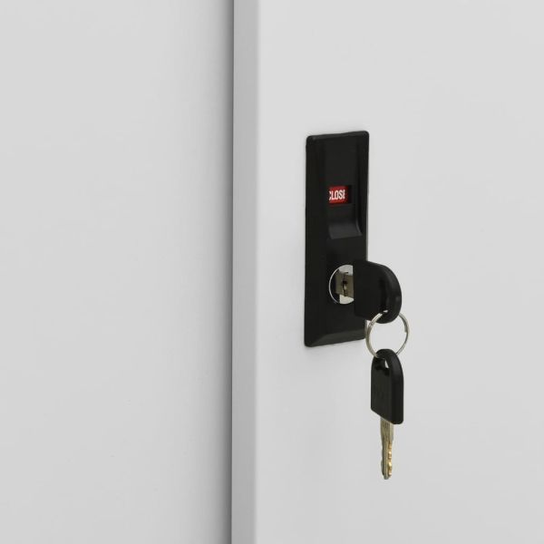 Офис шкаф с плъзгаща се врата, светлосив, 90x40x90 см, стомана