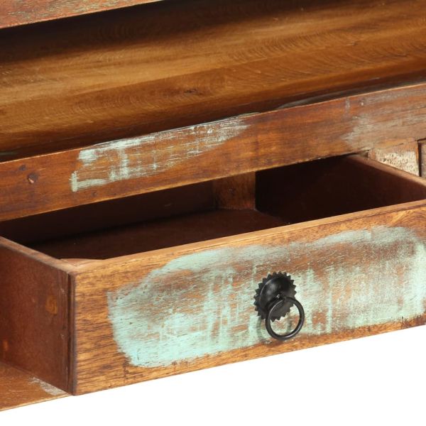 ТВ шкаф, многоцветен, 110x30x40 cм, регенерирано дърво масив