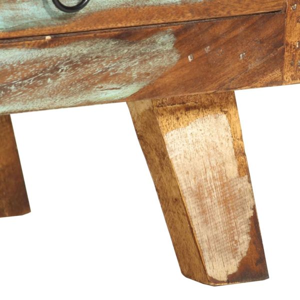 ТВ шкаф, многоцветен, 110x30x40 cм, регенерирано дърво масив