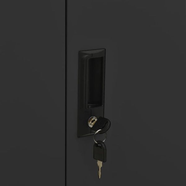 Офис шкаф с плантер, антрацит, 90x40x125 см, стомана