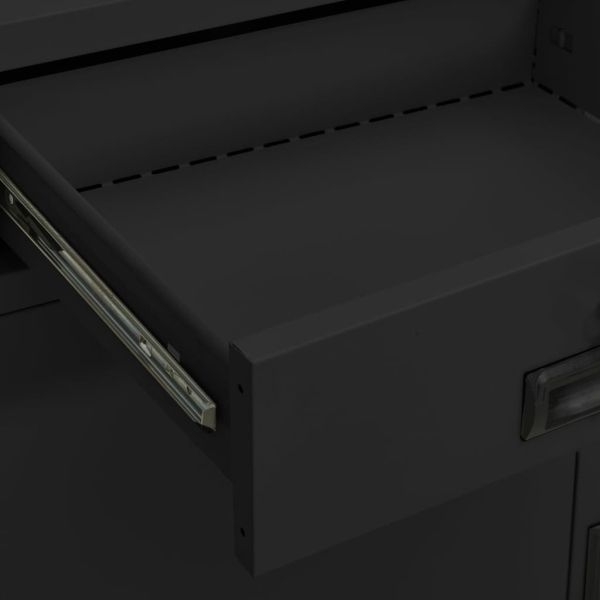 Офис шкаф с плантер, антрацит, 90x40x125 см, стомана