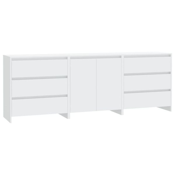 Бюфети, 3 бр, бели, инженерна дървесина