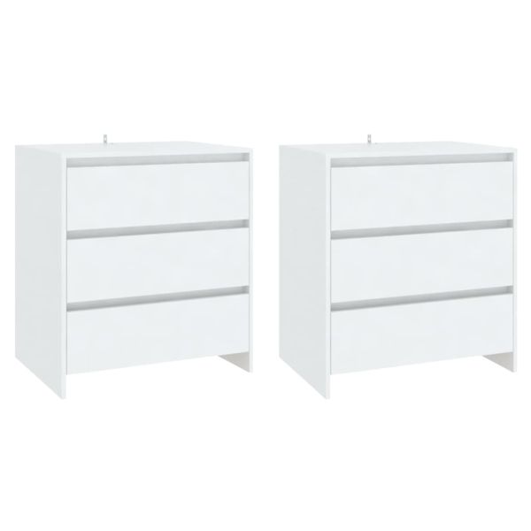 Бюфети, 3 бр, бели, инженерна дървесина