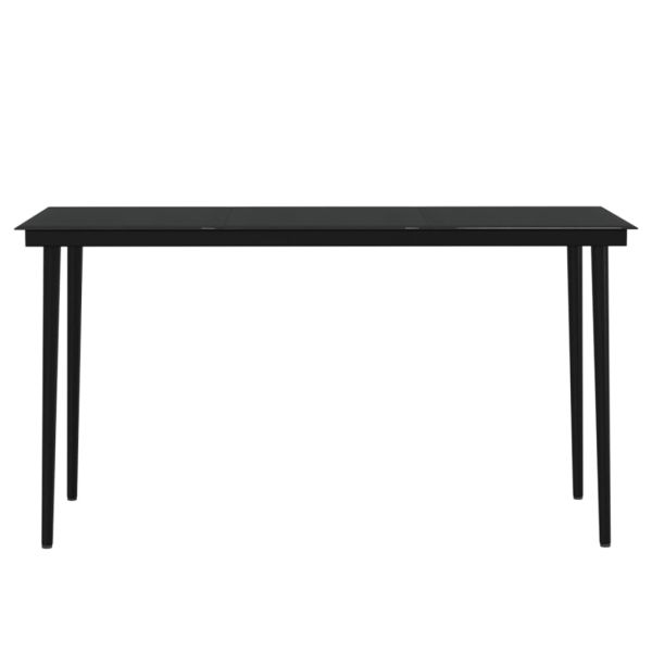 Градински трапезен комплект от 5 части с възглавници черен