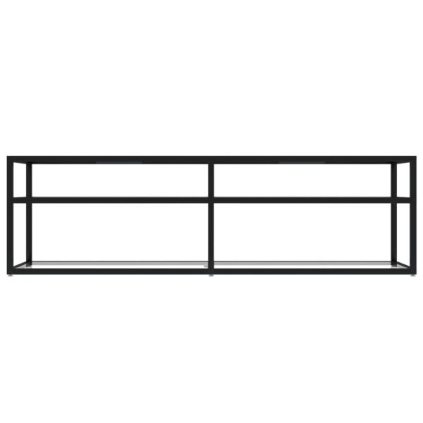 ТВ шкаф, прозрачен, 140x40x40,5 см, закалено стъкло