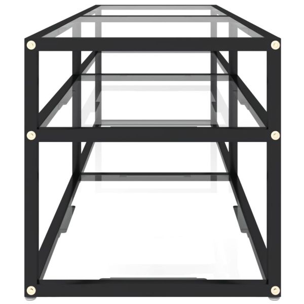 ТВ шкаф, прозрачен, 140x40x40,5 см, закалено стъкло