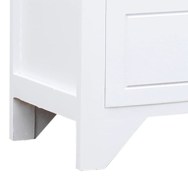 ТВ шкаф, бял, 108x30x40 cм, дърво от пауловния масив