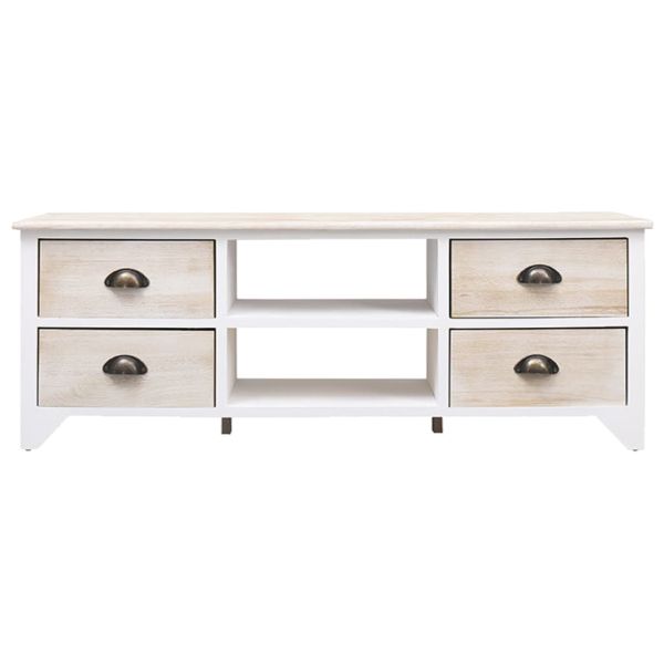 ТВ шкаф, 108x30x40 cм, дърво от пауловния масив