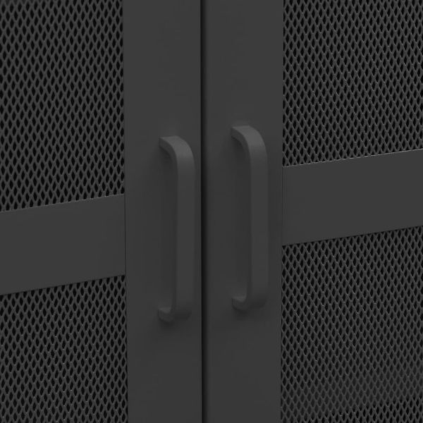 Индустриален скрин за съхранение, черен, 70x40x115 cм, метал