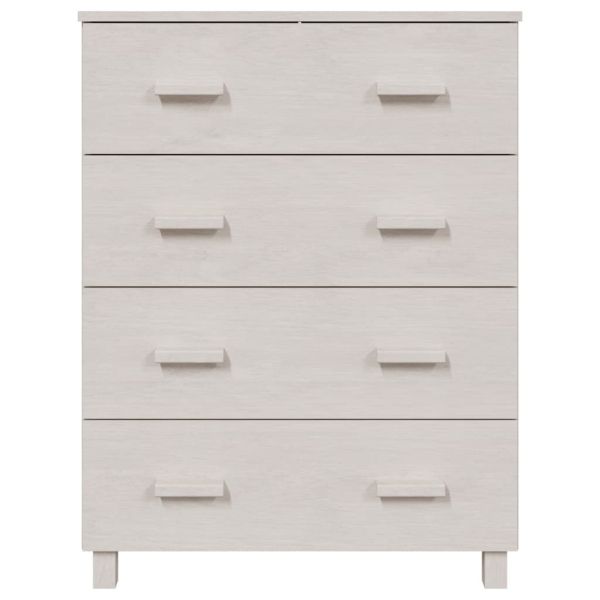 Сайдборд HAMAR бял 79x40x103,5 см борово дърво масив