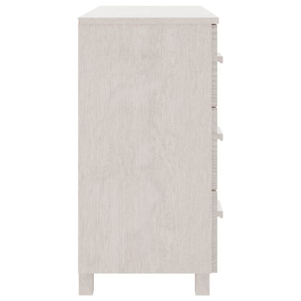 Сайдборд HAMAR бял 90x40x80 см борово дърво масив