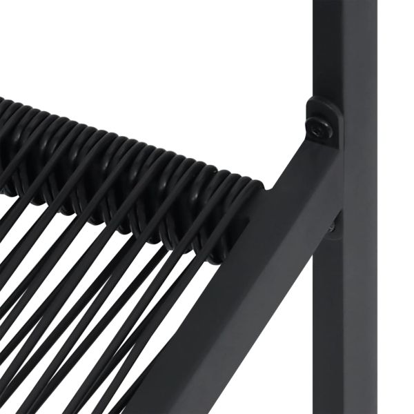 Градински столове, 2 бр, PVC ратан, черни