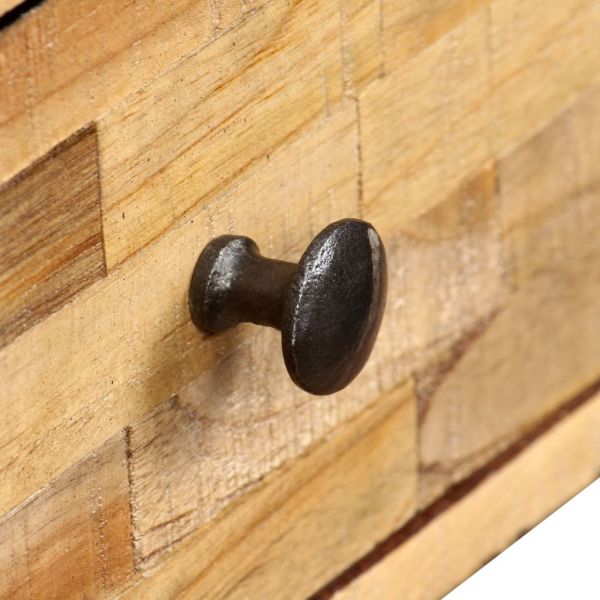 Маса за кафе, регенериран тик масив, 90x65x40 cм