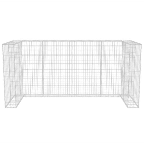 Габионна ограда за три кофи за смет, стомана, 250x100x120 cм