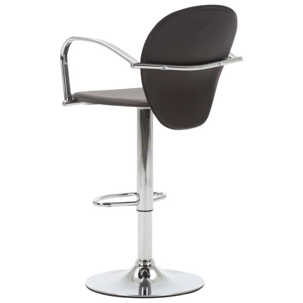 Бар табуретки с подлакътници, 2 бр, кафяви, изкуствена кожа