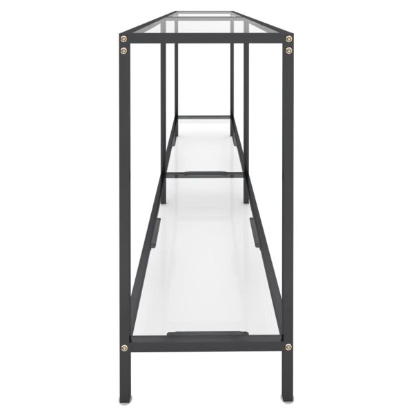 Конзолна маса, прозрачна, 180x35x75,5 cм, закалено стъкло