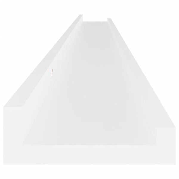 Стенни рафтове, 2 бр, бели, 115x9x3 см