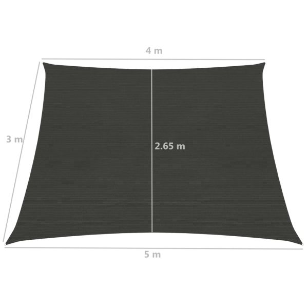 311105 Sunshade Sail 160 g/m² Anthracite 4/5x3 m HDPE