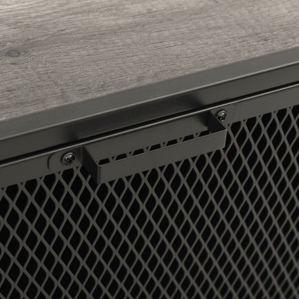 Шкаф за съхранение, сив, 72x36x82 см, метал и МДФ