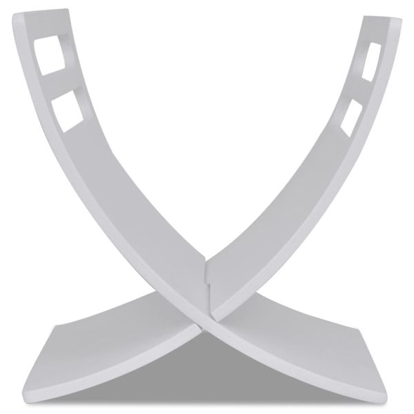 Дървена поставка за списания, подова, бяла