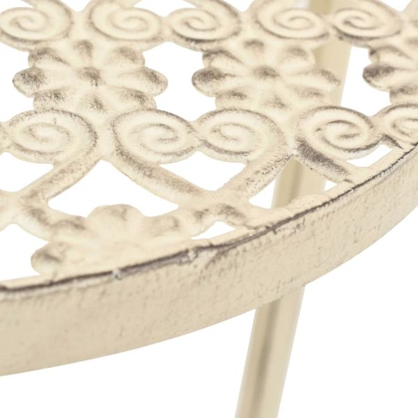 Цветарник, 3 части, винтидж стил, метал, антично бял