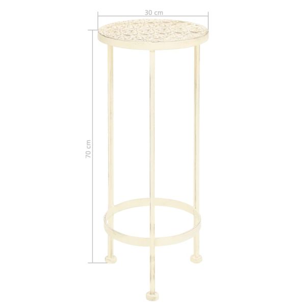 Цветарник, 3 части, винтидж стил, метал, антично бял