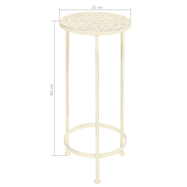 Цветарник, 3 части, винтидж стил, метал, антично бял