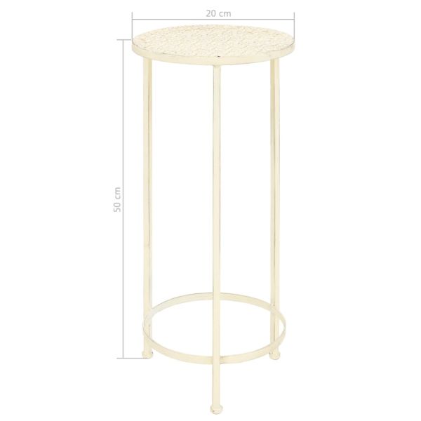 Цветарник, 3 части, винтидж стил, метал, антично бял