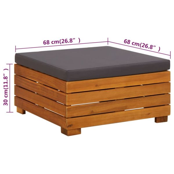 Градинска маса и табуретка с възглавница, акациево дърво масив