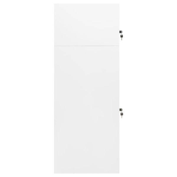 Шкаф за екипировка за езда, бял, 53x53x140 см, стомана