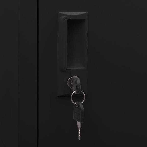 Шкаф за екипировка за езда, черен, 53x53x140 см, стомана