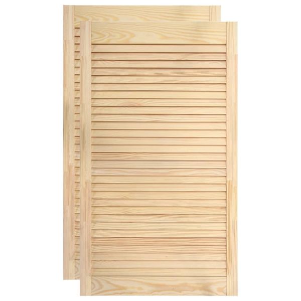 Врати за шкафове с решетен дизайн 2 бр 99,3x49,4 см бор масив