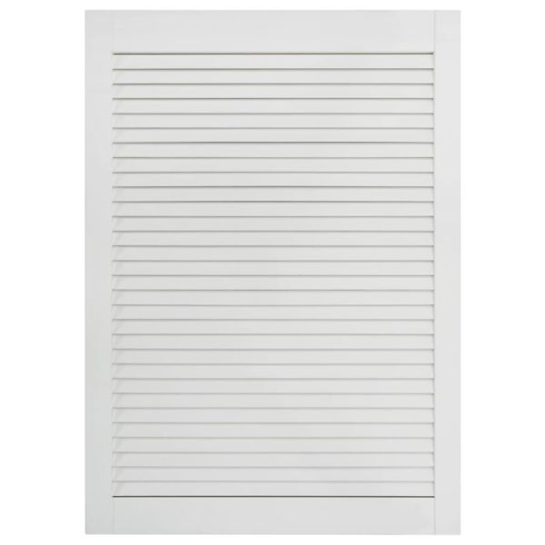 Врата за шкаф с решетен дизайн, бяла, 69x39,4 см, бор масив