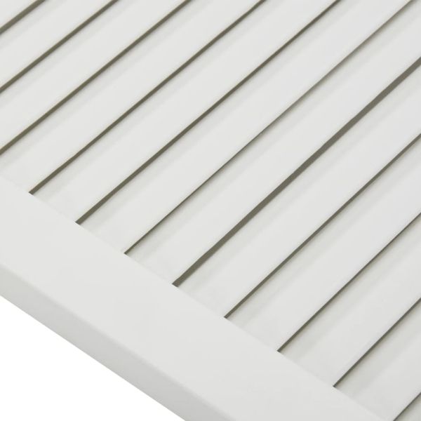 Врата за шкаф с решетен дизайн, бяла, 69x39,4 см, бор масив