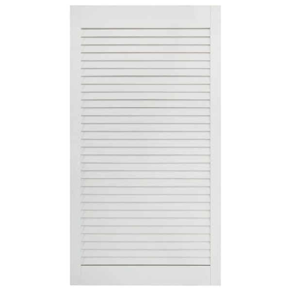 Врата за шкаф с решетен дизайн, бяла, 99,3x39,4 см, бор масив