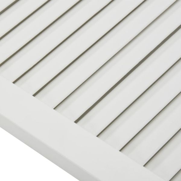 Врата за шкаф с решетен дизайн, бяла, 99,3x39,4 см, бор масив