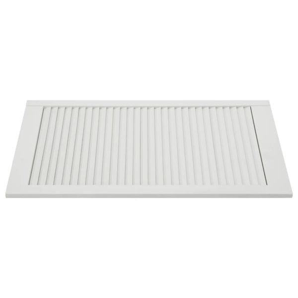 Врата за шкаф с решетен дизайн, бяла, 99,3x49,4 см, бор масив