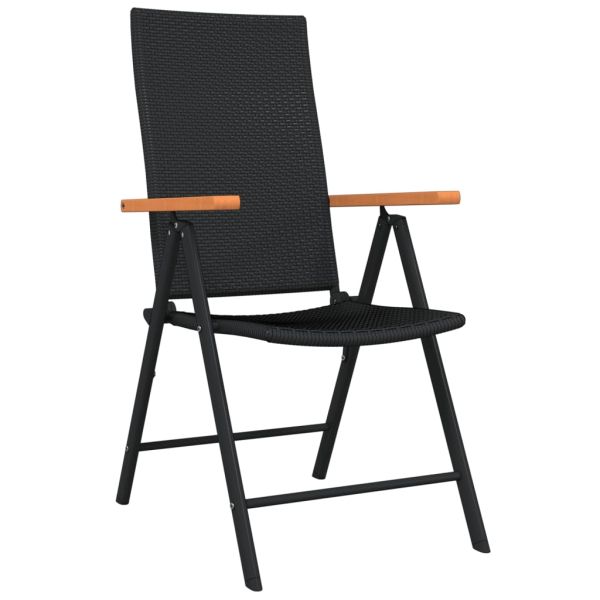 Градински трапезен комплект, 5 части, черен