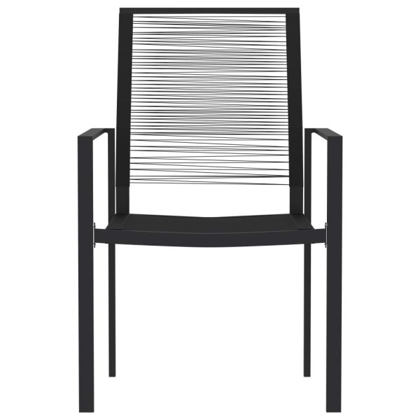 Градински трапезен комплект, 3 части, черен