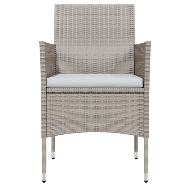 Градински трапезен комплект с възглавници 5 части, бежово/черно