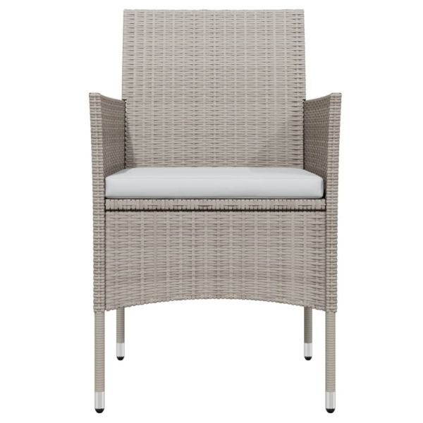 Градински трапезен комплект с възглавници 5 части, бежово/черно