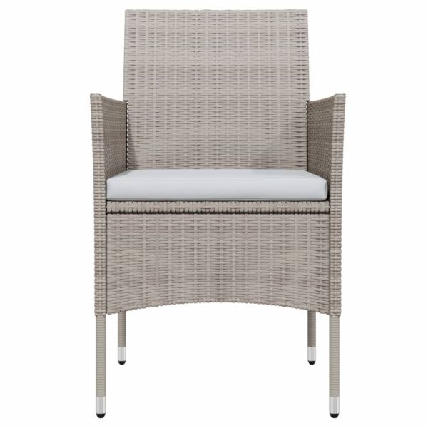 Градински трапезен комплект с възглавници 7 части бежово/черно