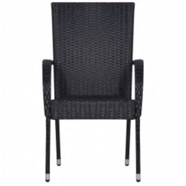 Градински трапезен комплект, 5 части, черен