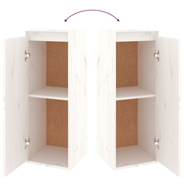 ТВ шкафове, 2 бр, бели, бор масив