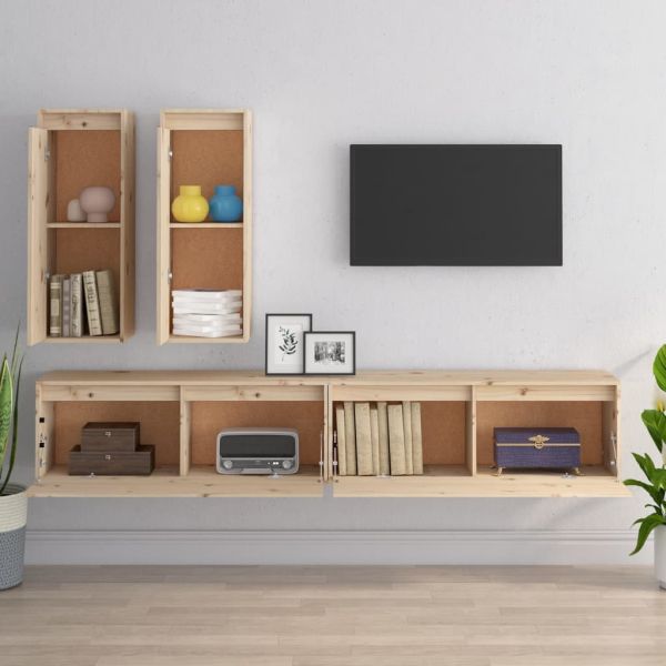 ТВ шкафове, 4 бр, бор масив