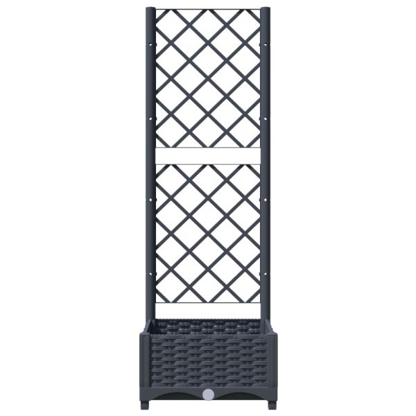 Градинска саксия с решетка, синьо-сива, 40x40x121,5 см, полипропилен