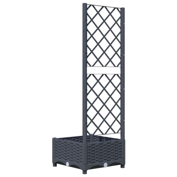 Градинска саксия с решетка, синьо-сива, 40x40x121,5 см, полипропилен