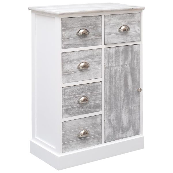 Бюфет с 10 чекмеджета, сив, 113x30x79 см, дърво