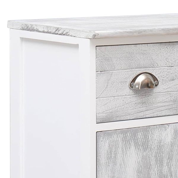 Бюфет с 10 чекмеджета, сив, 113x30x79 см, дърво