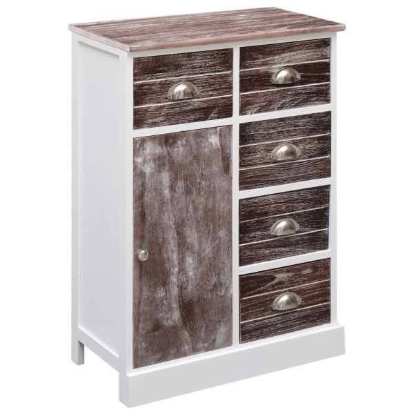 Бюфет с 10 чекмеджета, кафяв, 113x30x79 см, дърво